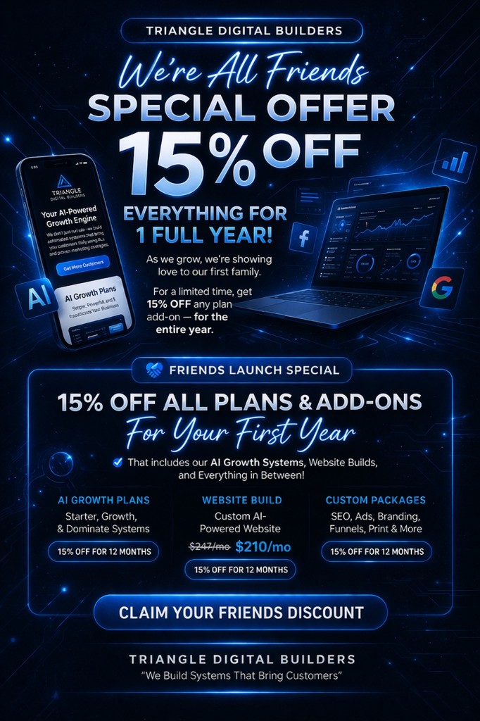 Triangle Digital Builders campaign creative flyer